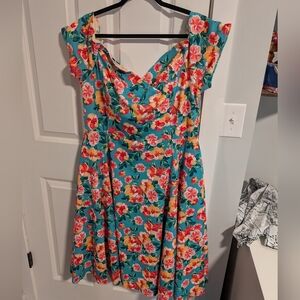 Vibrant floral pinup dress uk 20